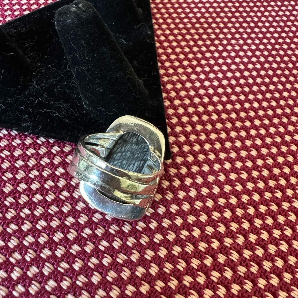 Silpada Unique Black and White Statement Ring 10 - Picture 4 of 6